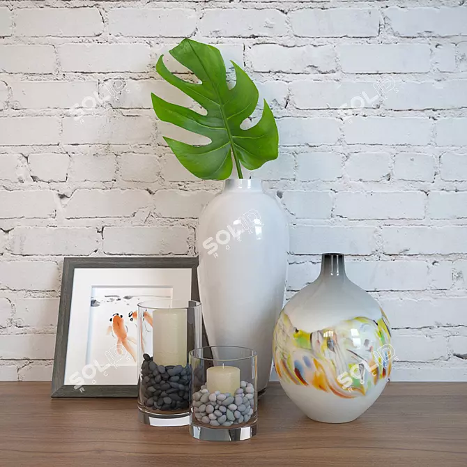 Decor Set (Vases, Candles, Frame) - Adding Elegance to Your Space  Stylish & Cozy Décor Kit 3D model image 1