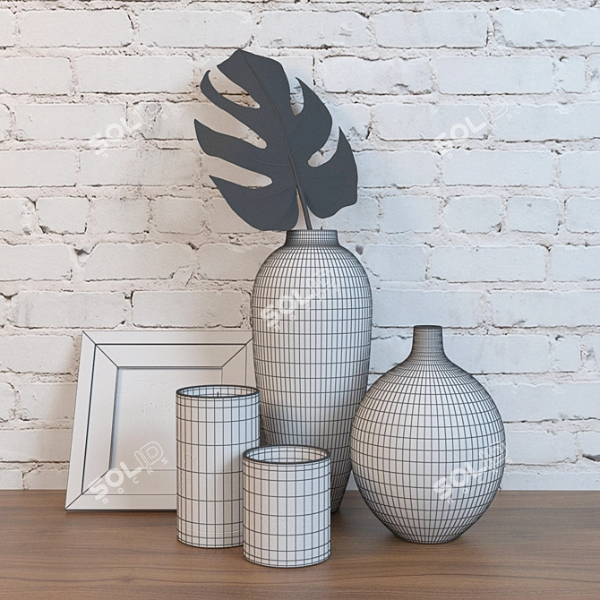 Decor Set (Vases, Candles, Frame) - Adding Elegance to Your Space  Stylish & Cozy Décor Kit 3D model image 2