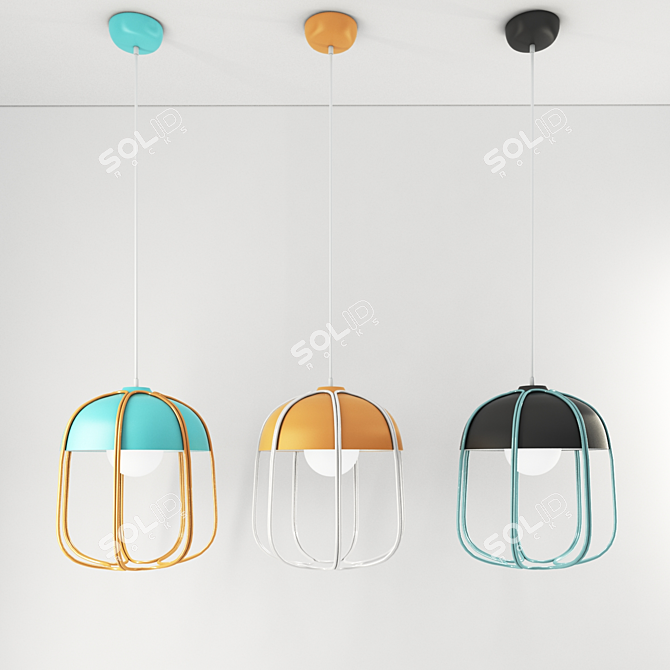 Industrial-inspired Tull Pendant Light 3D model image 1