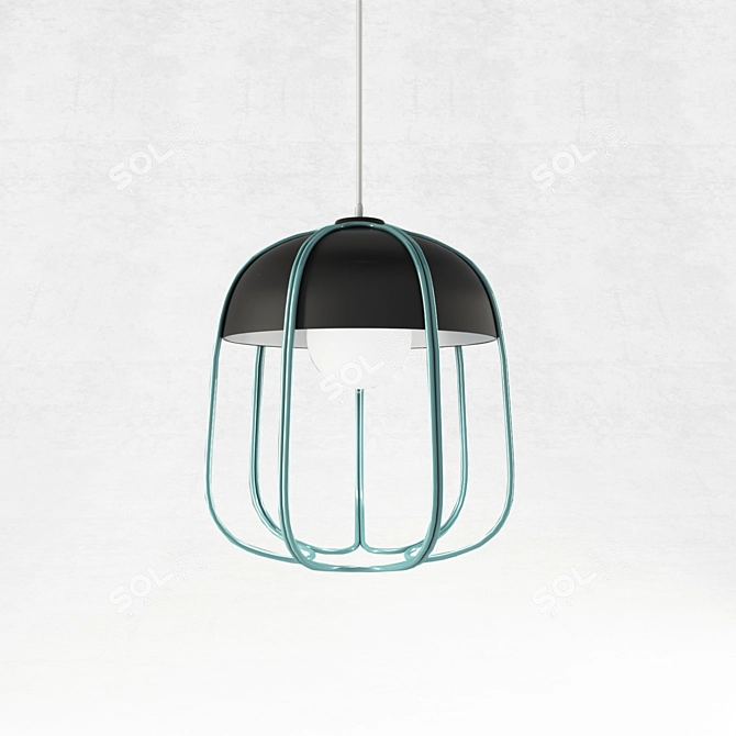 Industrial-inspired Tull Pendant Light 3D model image 2