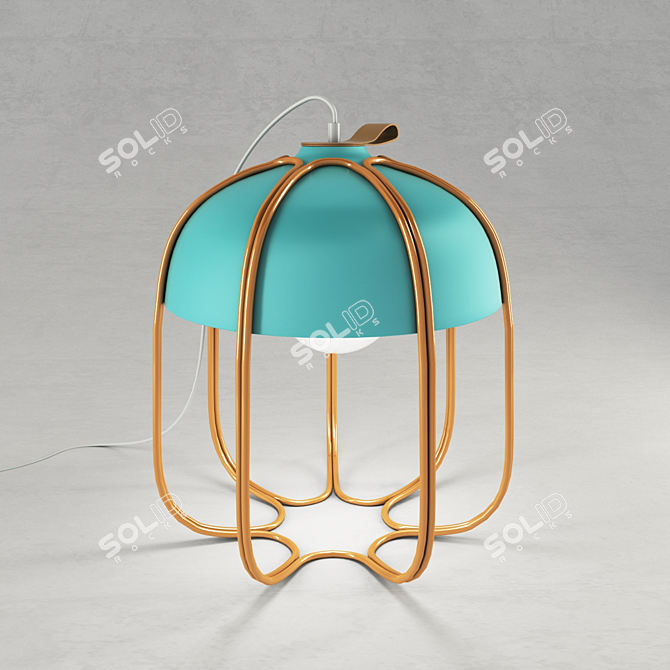 Industrial-inspired Tull Wire Mesh Lamp 3D model image 2