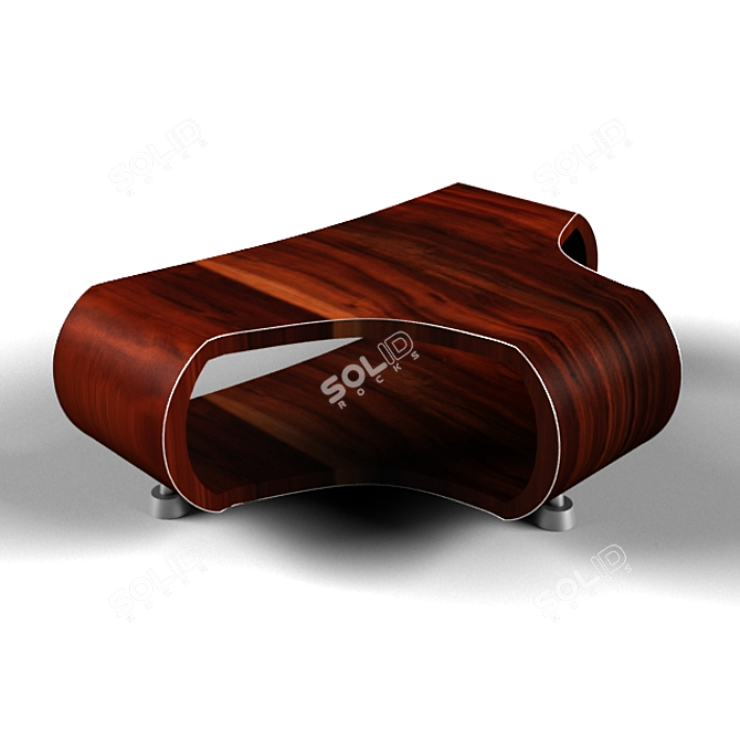 Sleek Wooden Dining Table 3D model image 1