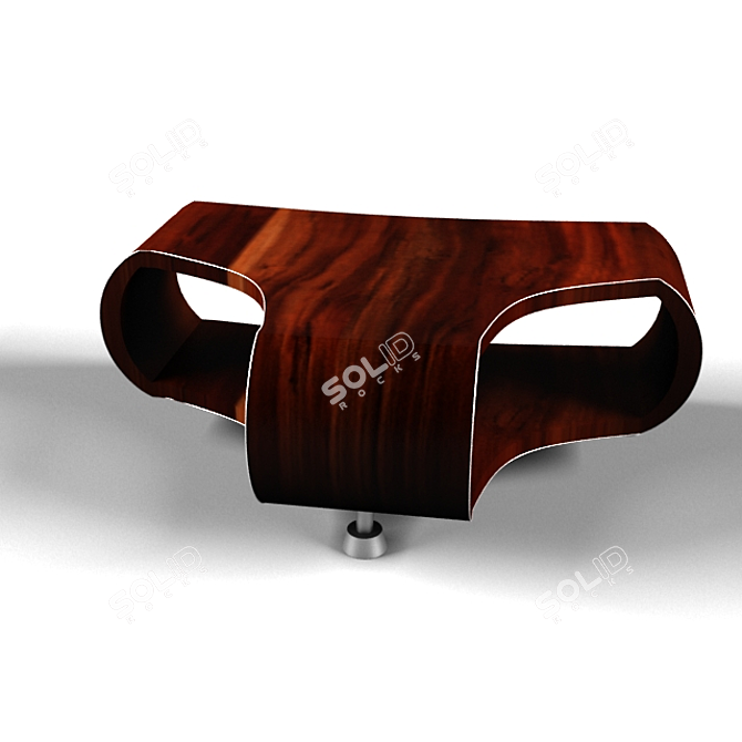 Sleek Wooden Dining Table 3D model image 2