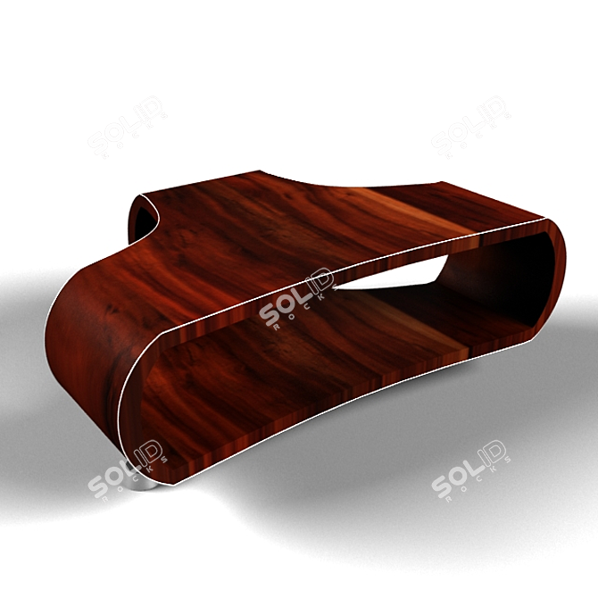 Sleek Wooden Dining Table 3D model image 3