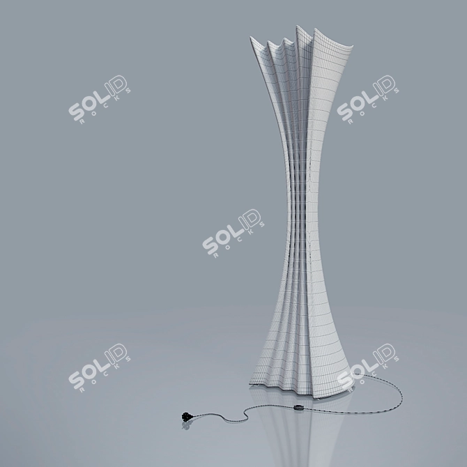 Versatile Floor Lamp-Coathanger: Sleek White Polyethylene Design 3D model image 3