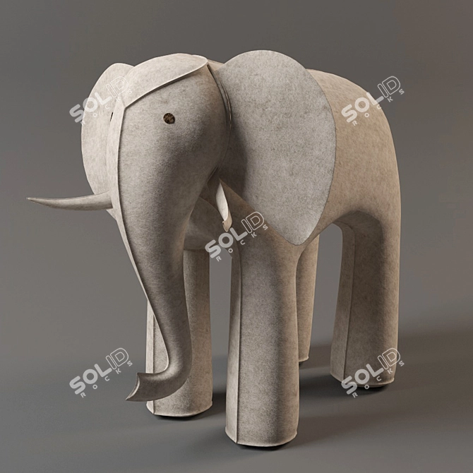 Restored Elephant Sculpture 3D model image 1