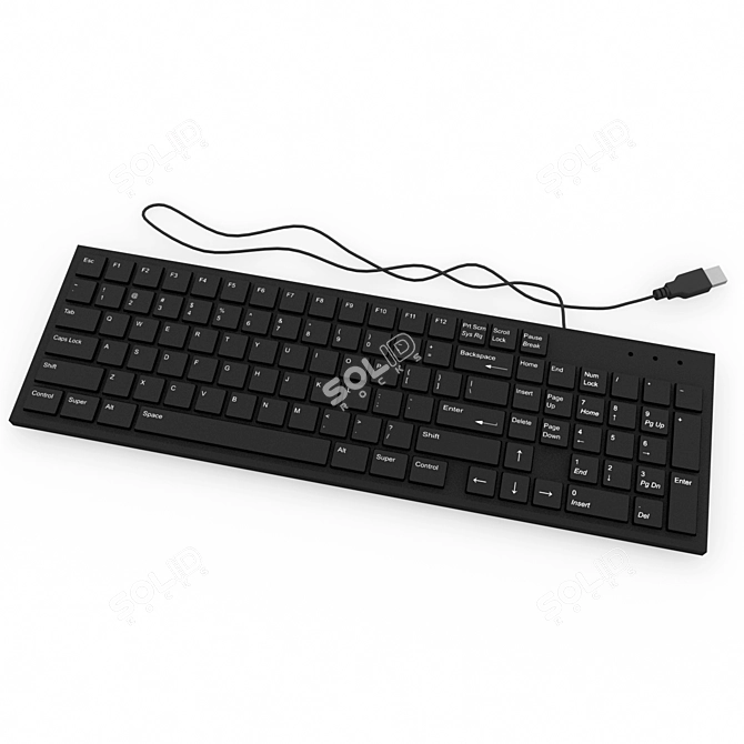 Sleek Computer Keyboard 3D model image 2