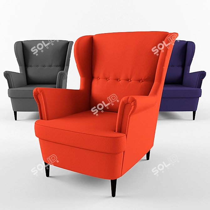 Strandmon Headrest Armchair 3D model image 1