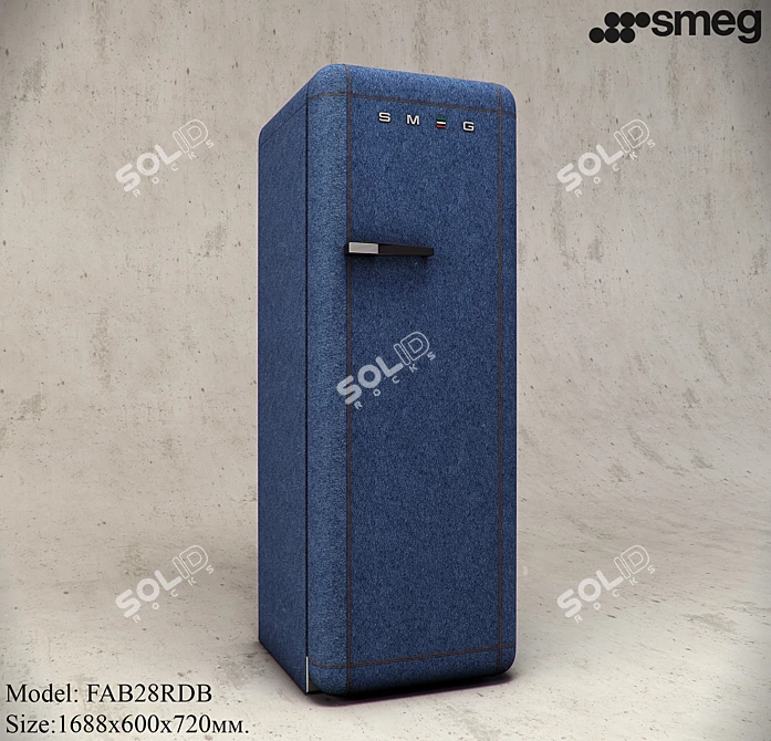 SMEG Denim Retro Fridge 3D model image 1