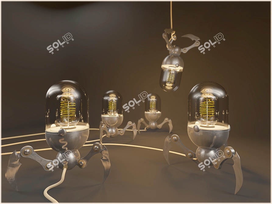 Sleek SpiderLap Table Lamp 3D model image 1