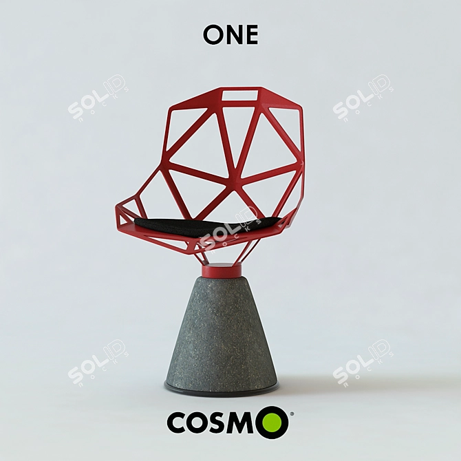 Title: Modern Aluminum Chair 3D model image 1