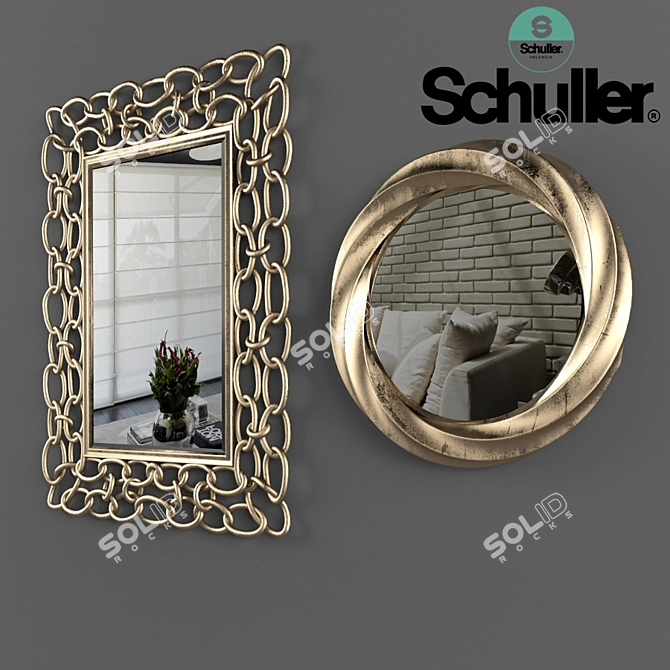 Elegant Schuller Mirrors Set 3D model image 1