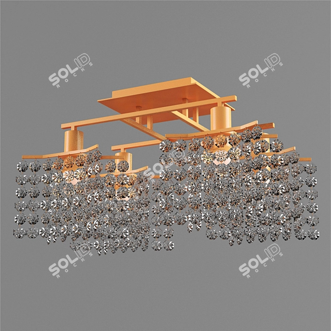 Modern Chrome Chandelier 3D model image 1