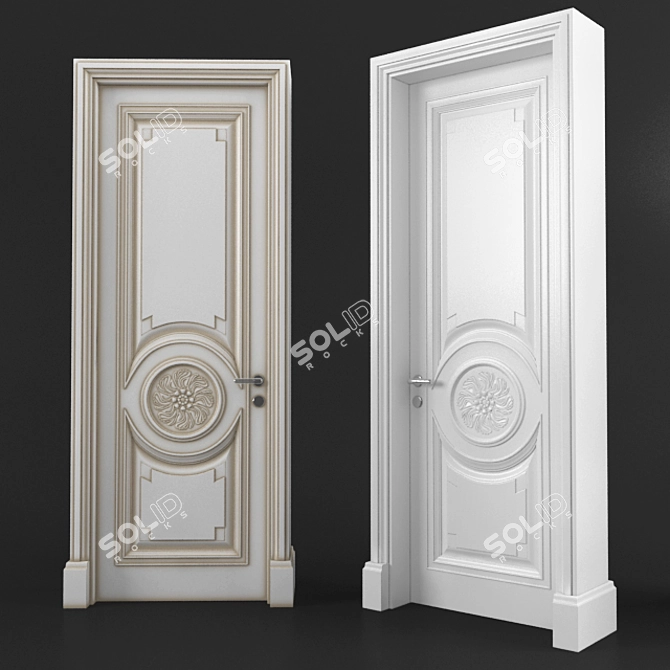 Elegant Classic Door 3D model image 1