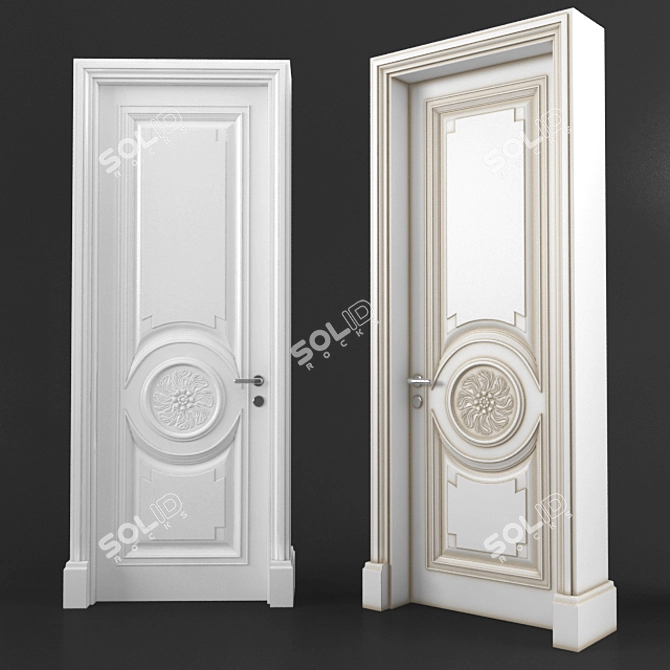 Elegant Classic Door 3D model image 2