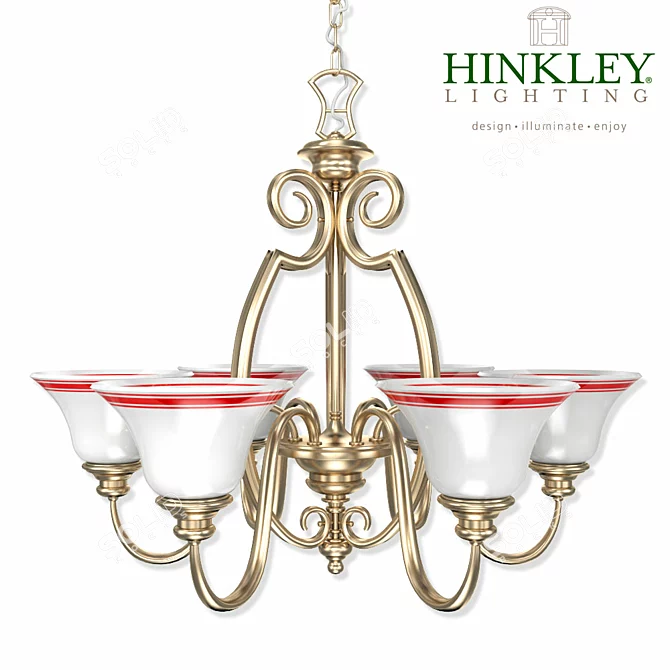 Elegant Hinkley Cello Chandelier 3D model image 1