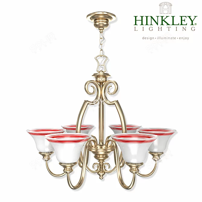 Elegant Hinkley Cello Chandelier 3D model image 2