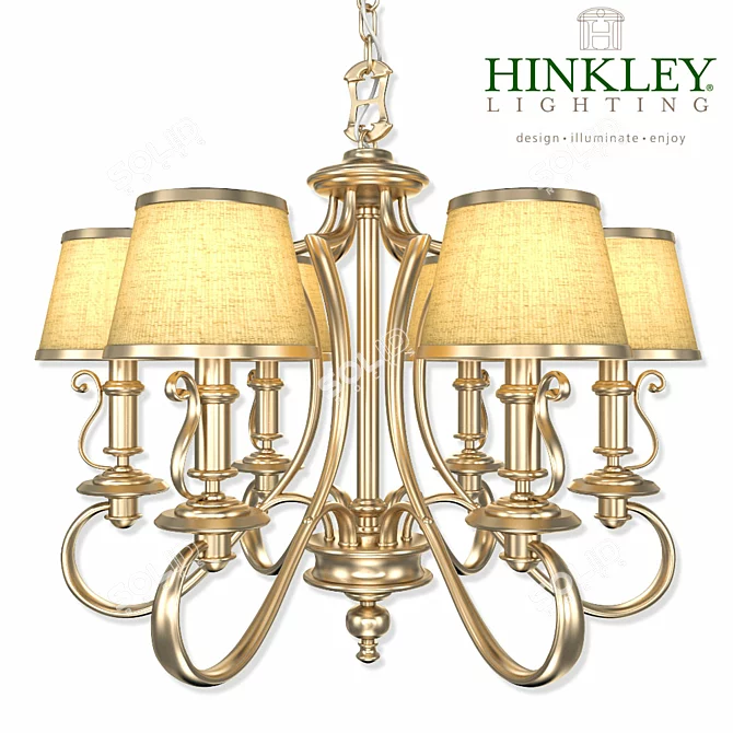 Plymouth Chandelier - Elegant Lighting Solution 3D model image 1