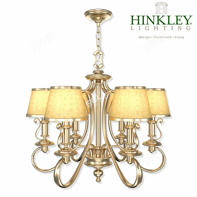 Plymouth Chandelier - Elegant Lighting Solution 3D model image 2