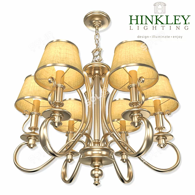 Plymouth Chandelier - Elegant Lighting Solution 3D model image 3