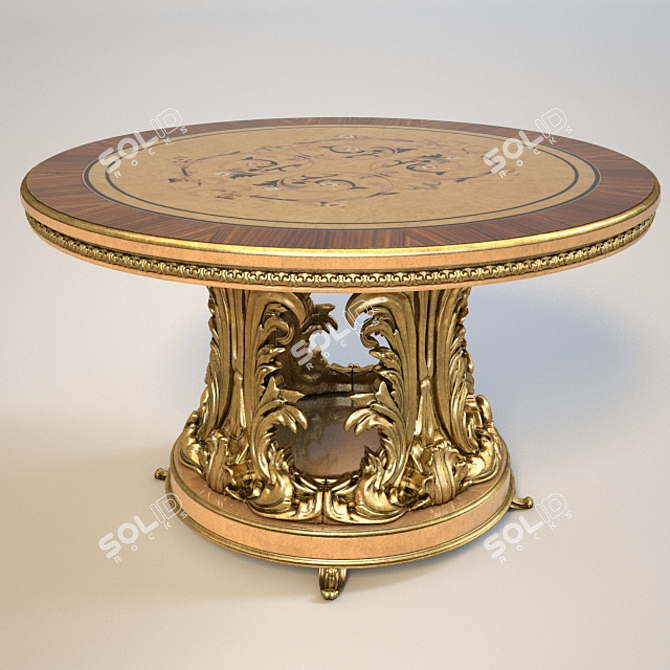 Elegant Versailles Dining Table 3D model image 1