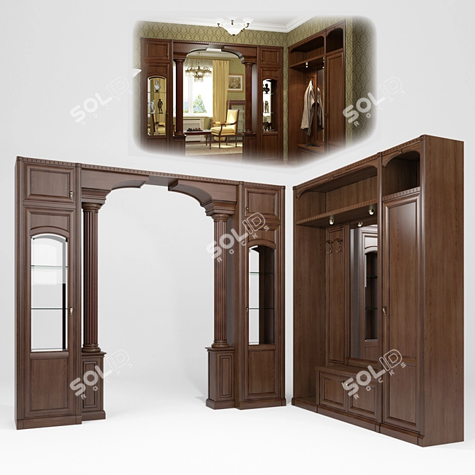 Elegant Classic Hallway Set 3D model image 1