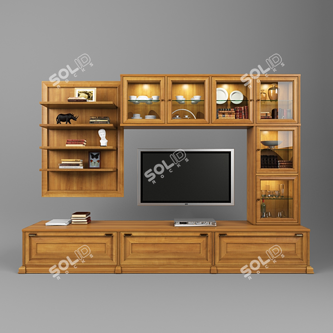 Classic Cherry Mr.Doors TV Unit 3D model image 1