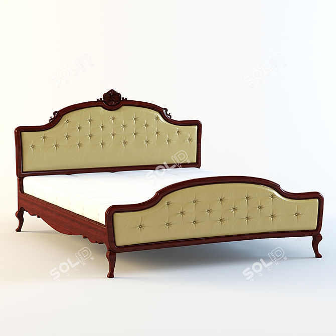 Classic Style Bed 3D model image 2