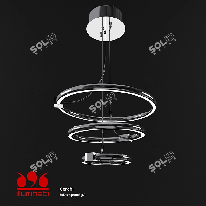 Illuminati Cerchi Art - Elegant Lighting Fixture 3D model image 1