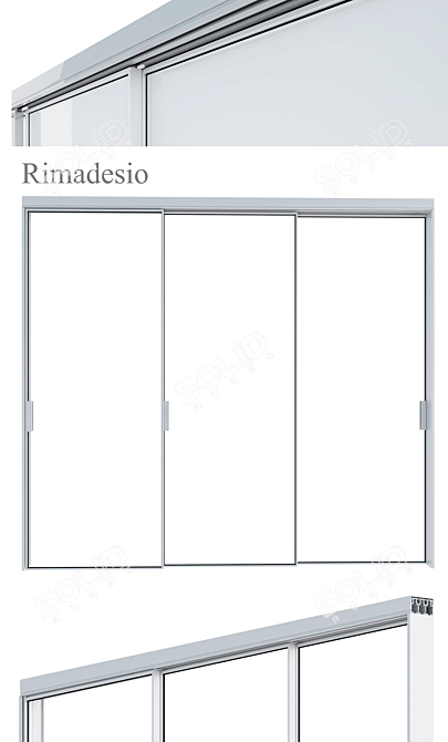 Sleek Sliding Doors & Storage 3D model image 1