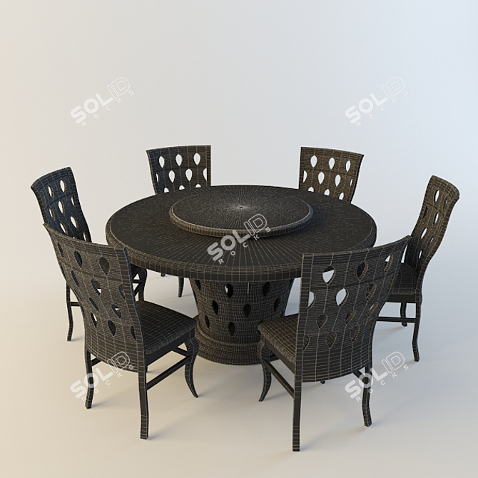 EVANA Dining Group: Stylish Malaysian Set 3D model image 2