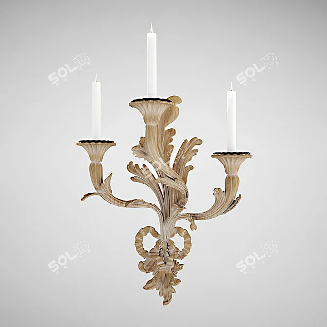 Chelini FEAO1026 Decoro 13 ORO Sconces: Classic Elegance 3D model image 1