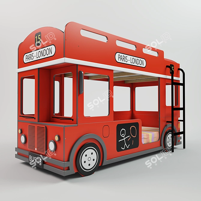 London Bus Bunk Bed 3D model image 1