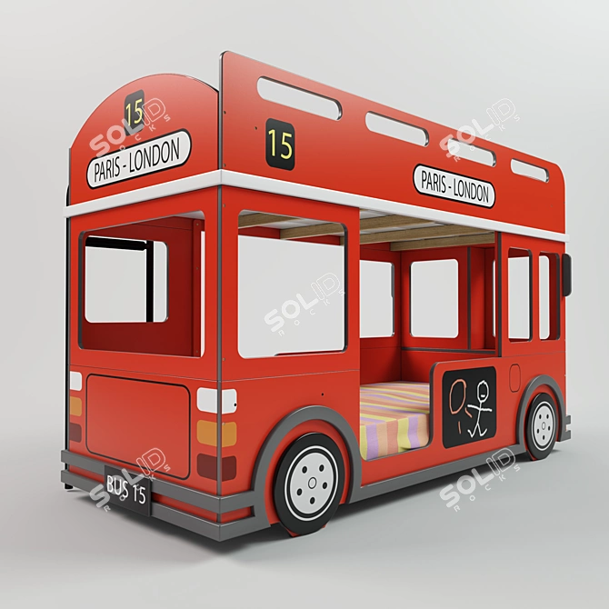 London Bus Bunk Bed 3D model image 2