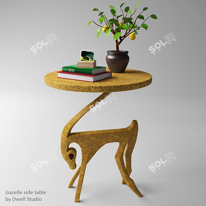 Elegant Gazelle Side Table 3D model image 1