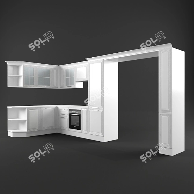 Stylish Sergio Kitchen 3D model image 2