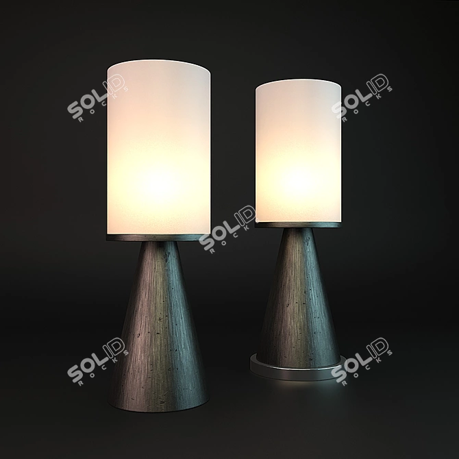 Elegant Frosted Silver Candleholders 3D model image 1