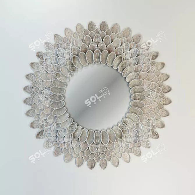 Chic Chrysanthemum Wall Mirror 3D model image 1