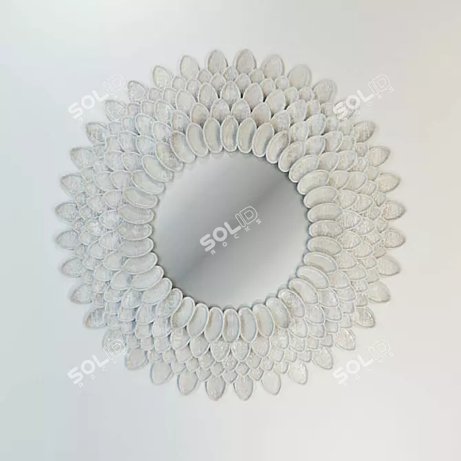 Chic Chrysanthemum Wall Mirror 3D model image 2