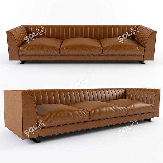 Luxury Comfort: Tacchini Quilt Sofa 3D model image 1