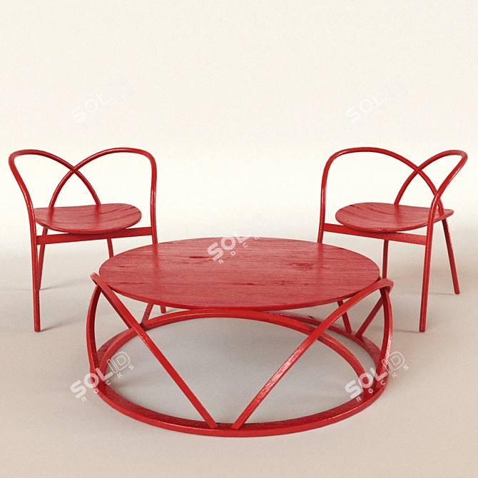 Ming Coffee Table Set: Elegant Design & High-resolution Textures 3D model image 2