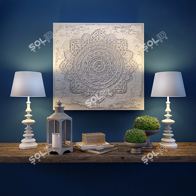 Elegant Home Decor Set 3D model image 1