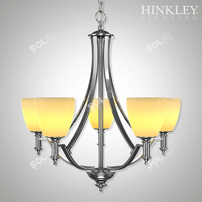 Hinkley Truman Antique Nickel Chandelier 3D model image 1