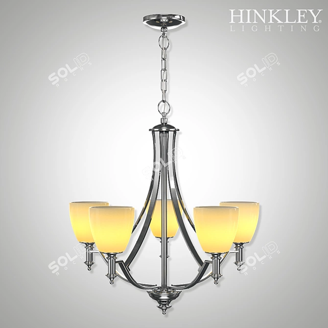 Hinkley Truman Antique Nickel Chandelier 3D model image 2