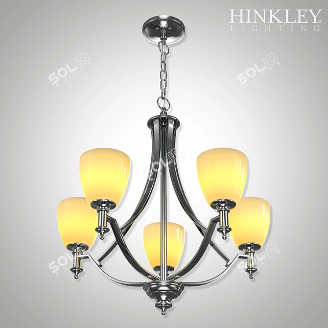 Hinkley Truman Antique Nickel Chandelier 3D model image 3