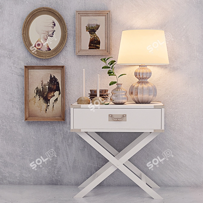 Dreamy Bedroom Decor Set 3D model image 1