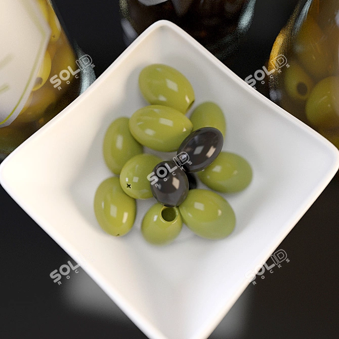 Gourmet Green Olives Ensemble 3D model image 2