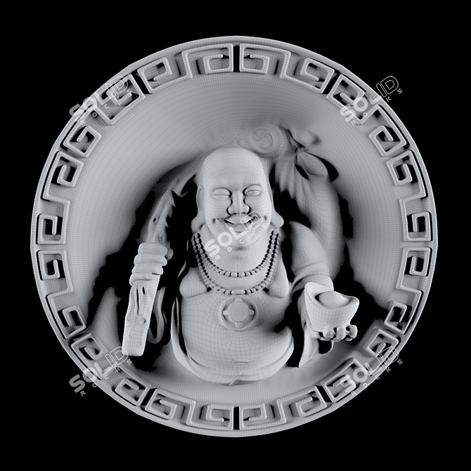 Hotei Buddha Figurine 3D model image 2