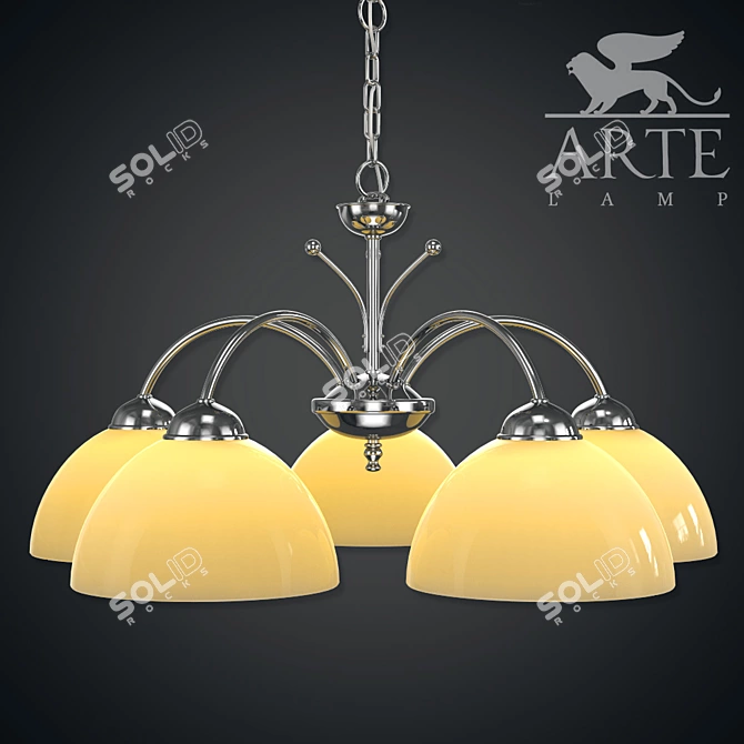 Elegant Milanese Bronze Chandelier 3D model image 1