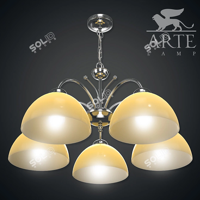 Elegant Milanese Bronze Chandelier 3D model image 3